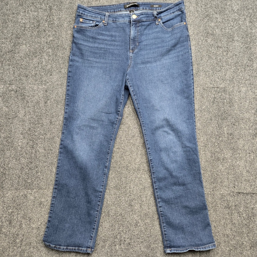 Bandolino Mandie Blue Straight Leg Jeans Womens Size 16 38x30 Stretch Denim